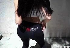 Mandy muse gives a sloppy blowjob to the perv's huge monster cock