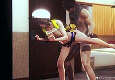 Anime Couple Banging Hard from the Back in 3D Action