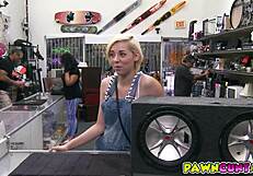 Wow, the Blonde with Small Tits Loves That Big Cock!