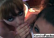 I filmed this personal home movie of a hot brunette giving a double blowjob.