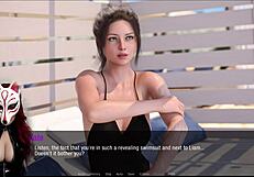 kate 6 shines in a steamy beach game with brunette milf under the sun