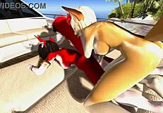 The pleasure boat furry yiff with doggystyle missionary masturbation fisting on beach.