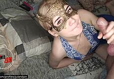 Hot teen blonde performs oral and rides