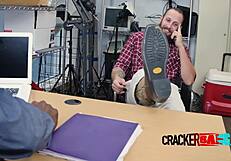 damn, muscled white bear drilled by huge black cock