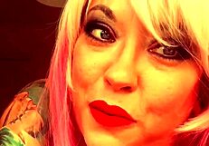 Chubby British domme Tina Nua smokes a Superking