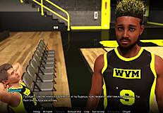 Blonde and ebony characters in pretty mother-in-law scenario with slaps in gameplay part 44