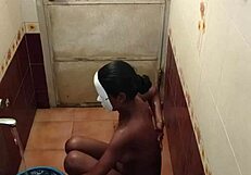 bathroom lesbian hot with anal licking and fucking