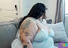 BBW Crystal Blue Feels Excited Calling Neighbor For Taboo Repairs.