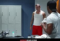intense interracial gay anal in locker room with jock straps