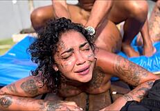 i enjoyed the pool party with my friend's wife and her young stepdaughter.