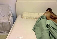 Can a real amateur couple’s romantic morning sex get hotter with a sneaky girlfriend watching?