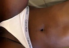 young ebony student feels intense pleasure from amateur creampie