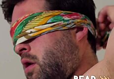 Blindfolded Avi Strider jerks off solo 😏