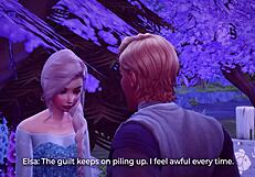 elsa and kristoff engage in public sex in the wild, featuring blowjobs and licking in 3d hentai
