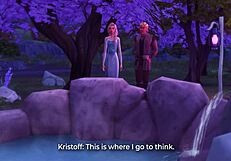 elsa and kristoff engage in public sex in the wild, featuring blowjobs and licking in 3d hentai