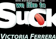 Victoria eagerly sucks and swallows cock.