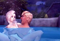 elsa and kristoff engage in public sex in the wild, featuring blowjobs and licking in 3d hentai
