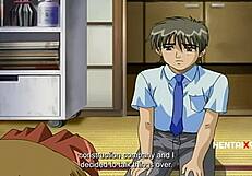 Damn! Weak boy overwhelmed by milf pussy hentai!