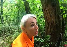 sexy prisoner sucks monster cock deeply then gets anal fucked outdoors with facial