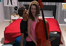 wife and stepmother playing erotic game at home