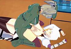 Imu And Miyabi Unleash Intense Lesbian Futanari Creampie Action In Senran Kagura Hentai!