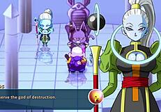 kame paradise 2 - vados shows master roshi her huge boobs in gay handjob parody