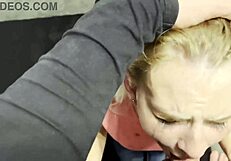 kristy gives a rough blowjob in the first scene