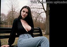 ai art model showcases college goth girl in public