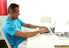 Brittany Shae bends over for step dad's big cock.