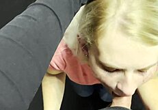 kristy gives a rough blowjob in the first scene