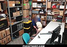 teen with piercings and tattoos gets punished by mall guard in doggystyle