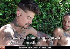 Latinleche - Latino Cuties with Tattoos Banging Hard by the Pool. First Time Turns Wild!