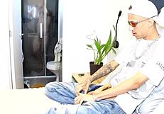 Shared Room! Huge Guy Catches Skinny Arab Stroking His Cock In Shower!