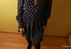 How does this teen handle a massive cock with a close-up cumshot in POV?