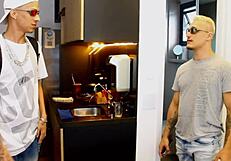 Shared Room! Huge Guy Catches Skinny Arab Stroking His Cock In Shower!