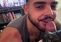 Ever seen a guy get sucked while gaming hard in part 2?