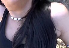 She says, 'Watch me fuck and suck this monster cock in the mountains!'