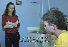 aspen gets a blowjob and rides to orgasm in casual threesome