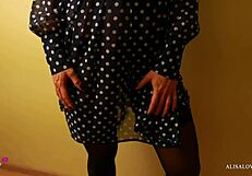 How does this teen handle a massive cock with a close-up cumshot in POV?