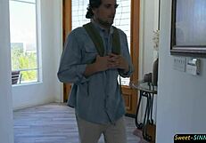 Man, this gorgeous raven-haired teen 18+ just drools over hard cock