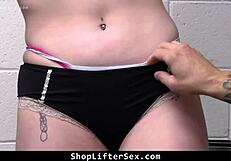 Loss prevention officer catches teen 18+ stealing lingerie, feeling torn at shop.