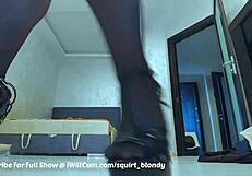 gushy bbw nerd pawg squirts hard during intense yoga dildo play