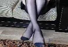 big butt sissy crossdresser teases in sexy white underpants