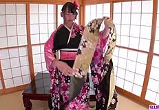 Asian Cosplay Girl Gives Flawless Blowjob In Kimono POV Cumshot