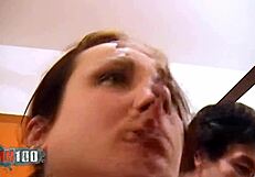 Young Brunette Pounded by Two Monster Cocks