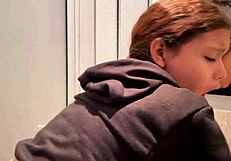 18-Year-Old Screams In Bathroom Fuck!