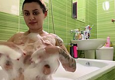 Hot Pregnant Teen with Big Boobs Bathes Her Sexy Ass
