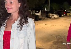 Two Teens Feel Thrill Of Public Pissing Near Car