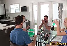 Teen Step Takes on Big Cock with Sloppy Blowjob in Hardcore Clash