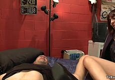 Shemale Catches Roommate Masturbating And Joins In Anal Fun